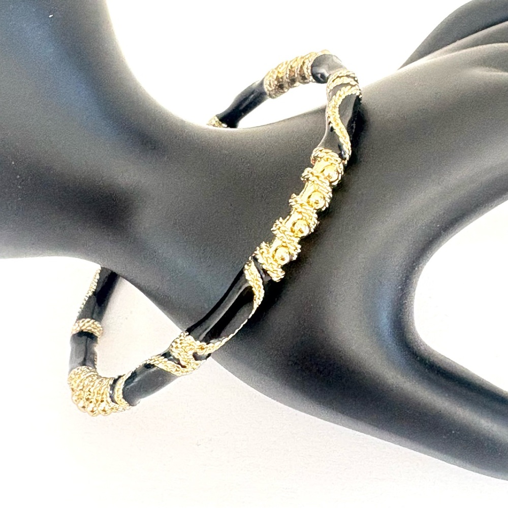 Black Gold Scroll Design Bracelet Bangle
